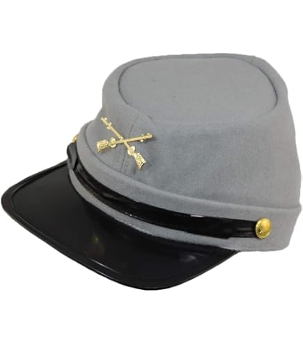 100% Wool Men's Civil War Replica Kepi Hat Grey Medium at Amazon